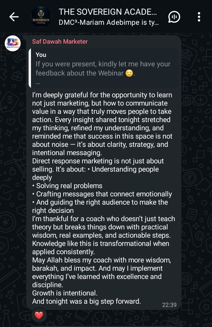 Client or student testimonial 9